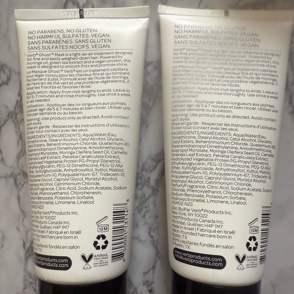 Verb Ghost Mask -2 -  for All Types of Hair Treatment Mask  6.3oz/200ml NWOB